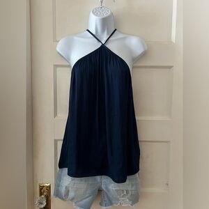 Naked zebra navy blue halter tank top